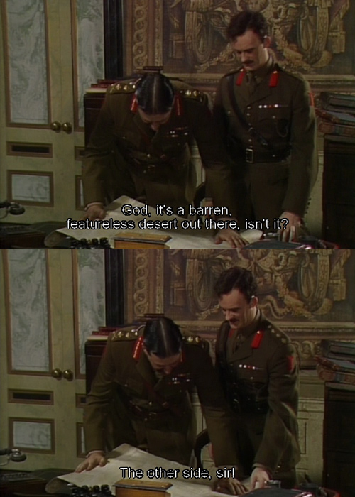 General Melchett barren featureless desert